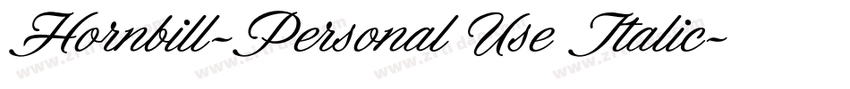 Hornbill-Personal Use Italic字体转换
